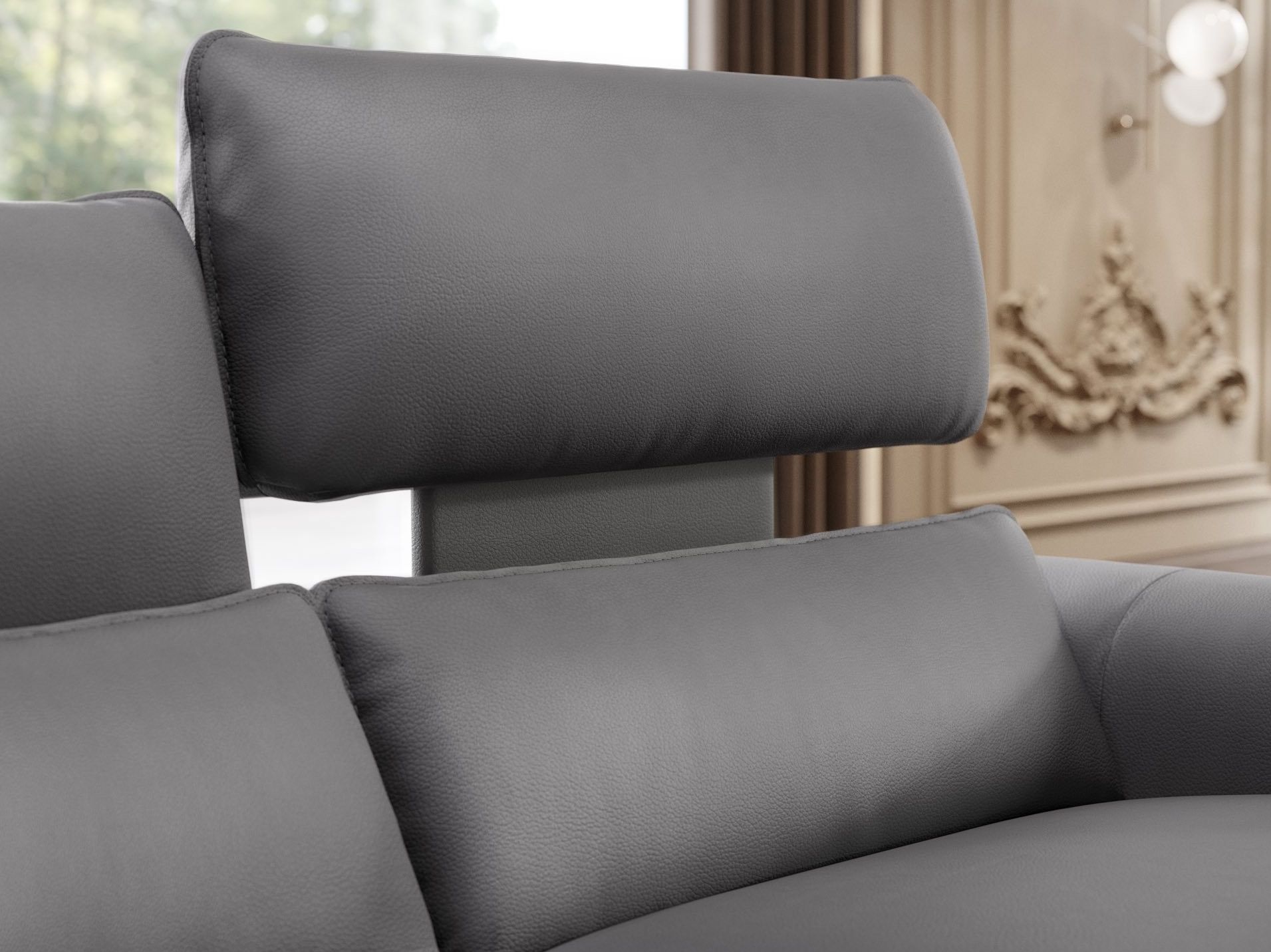 Кожаный угловой диван с полуостровом Sofanella Merida ARCH-00130672 - Вид №5