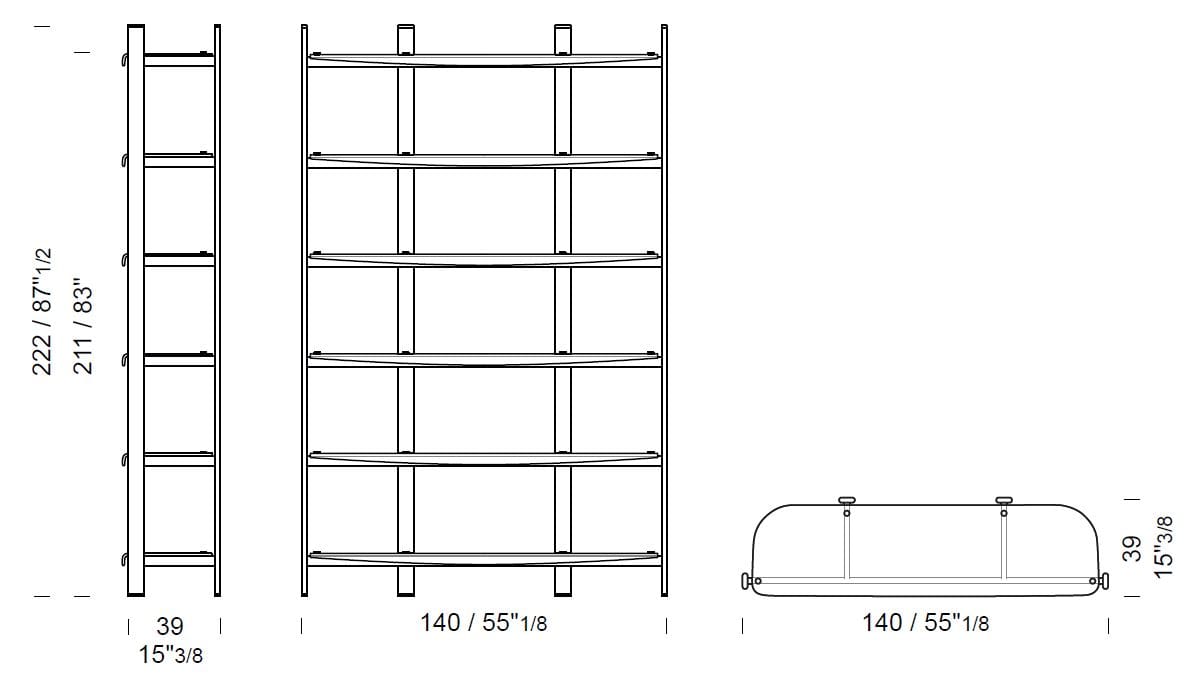 Отдельно стоящий книжный шкаф из металла и стекла Borzalino PETRA ARCH-00103714 - Вид №23