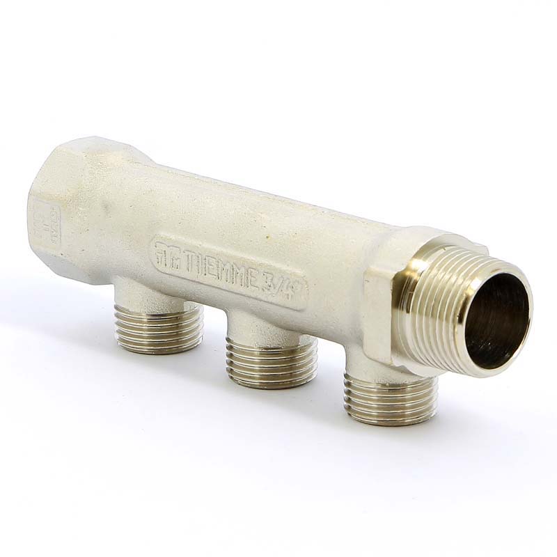 Коллектор НВ 3/4" никелированный TIEMME 3 выхода 1/2"Н 36мм 1910018 - Вид №2