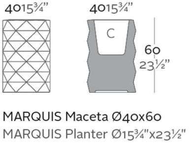 VONDOM Высокий садовый горшок с подсветкой Marquis sun-id-1507742 - Вид №8