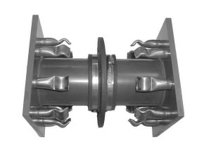 SANIT 222382050300020 Стенка втулки PVC-U, прямой односторонний фланец, одна дюбель втулка из оцинкованной стали / односторонний дюбель втулка V4A