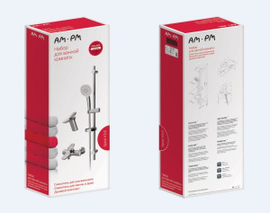 F40970A00 Spirit V2.0 набор смесителей 3в1: смес.д/умыв. смес.д/ванны/душа душ.комплект AM.PM Spirit 2.0