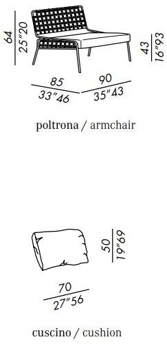 Meridiani Кресло из ткани и кожи sun-id-1472017 - Вид №4