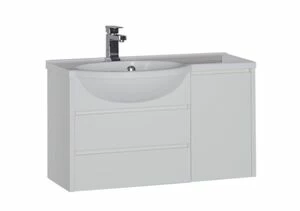 Тумба с раковиной Aquanet Лайн 90 L белый