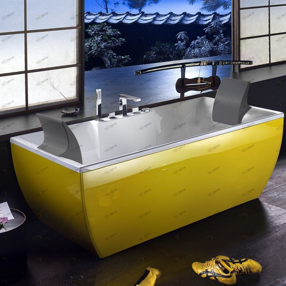 Ванна угловая с аэро и гидромассажем Kali Color Yellow 180 см Karolitalia BLUBLEUKALICOLORANGOLOBLUMIXYELLOW180