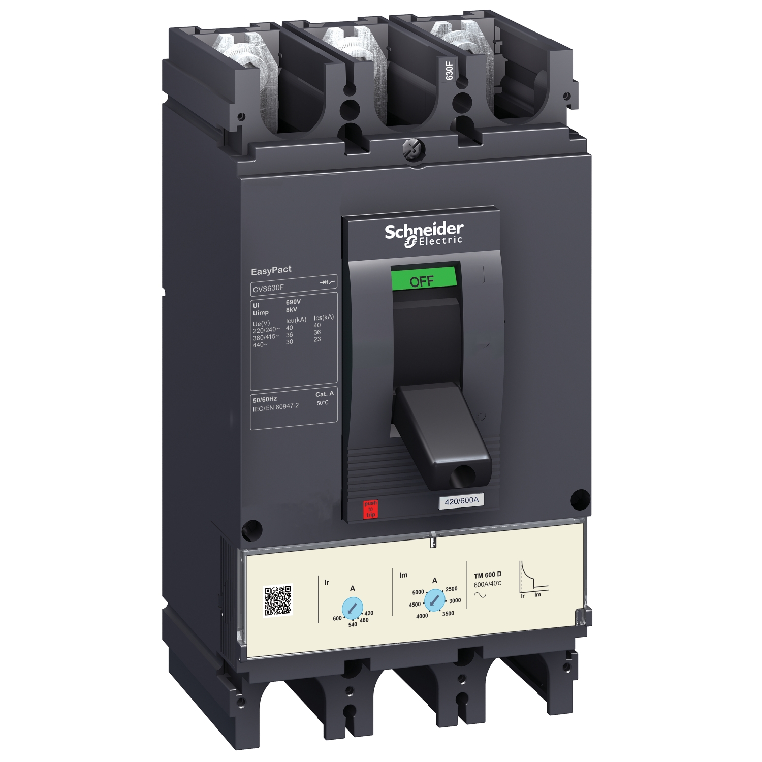 LV563306 Силовой автомат CVS 630, TM-D, 36кА, 3P, 630А Schneider Electric EasyPact 
