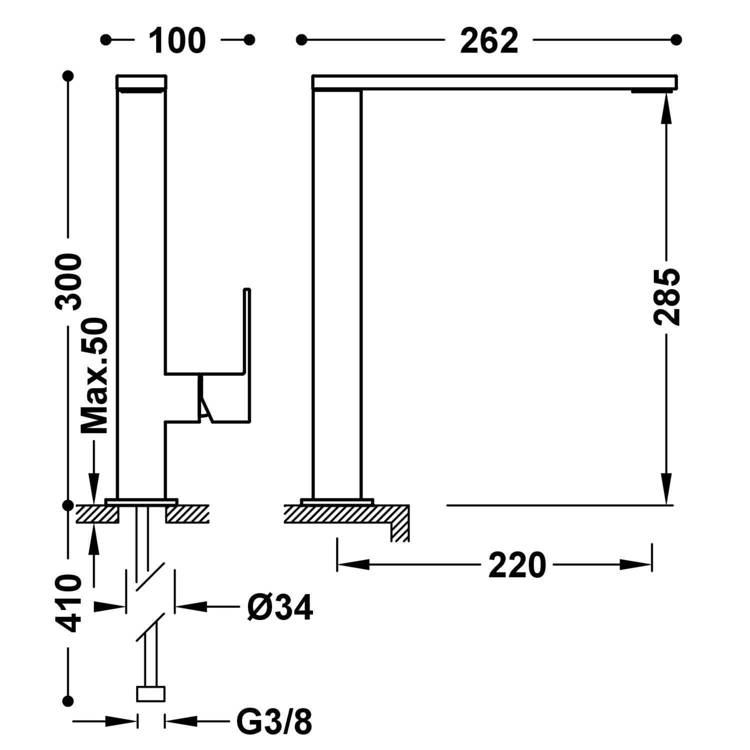 КУХОННЫЙ смеситель с одной ручкой для кухни-006486OM TRES  - Вид №1
