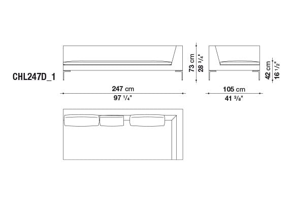 Секционный тканевый диван с полуостровом B&B Italia Charles Large ARCH-00055000 - Вид №6