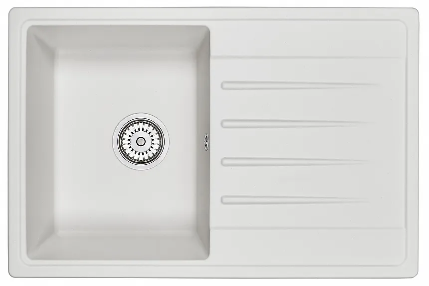 7602, БЕЛЫЙ, кухонная мойка, СтандАРТ кварц