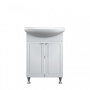 M41-FSX0601WG-WCC060 база на ножках с раковиной 60см двери белый глянец Damixa Palace One