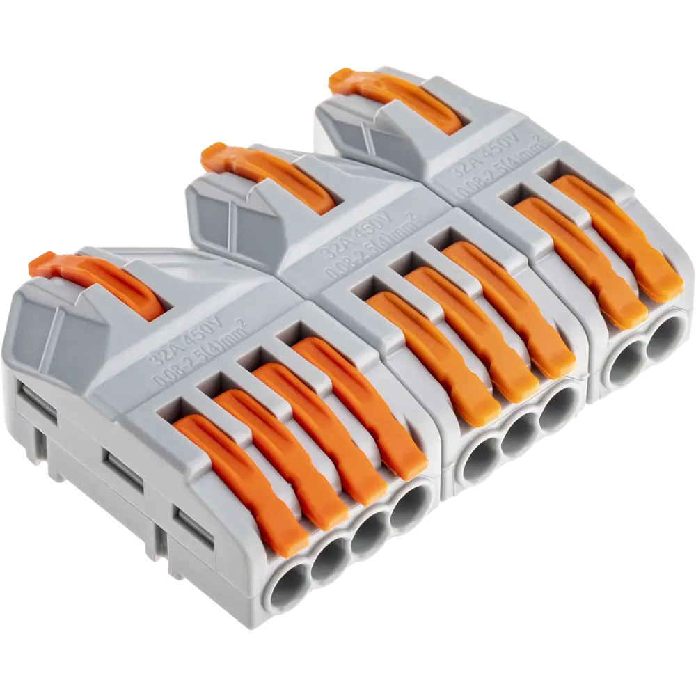 87887424 Клемма разветвительная Duwi 26665 4-проводная 4 мм 4 шт. STLM-1117901  - Вид №6