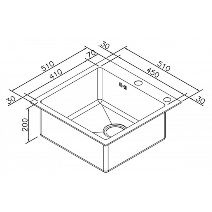 Zorg RX-5151 Мойка кухонная прямоугольная Zorg  - Вид №2