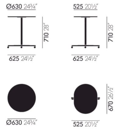 Круглый журнальный столик с колесами VITRA мягкая работа ARCH-00090348 - Вид №4