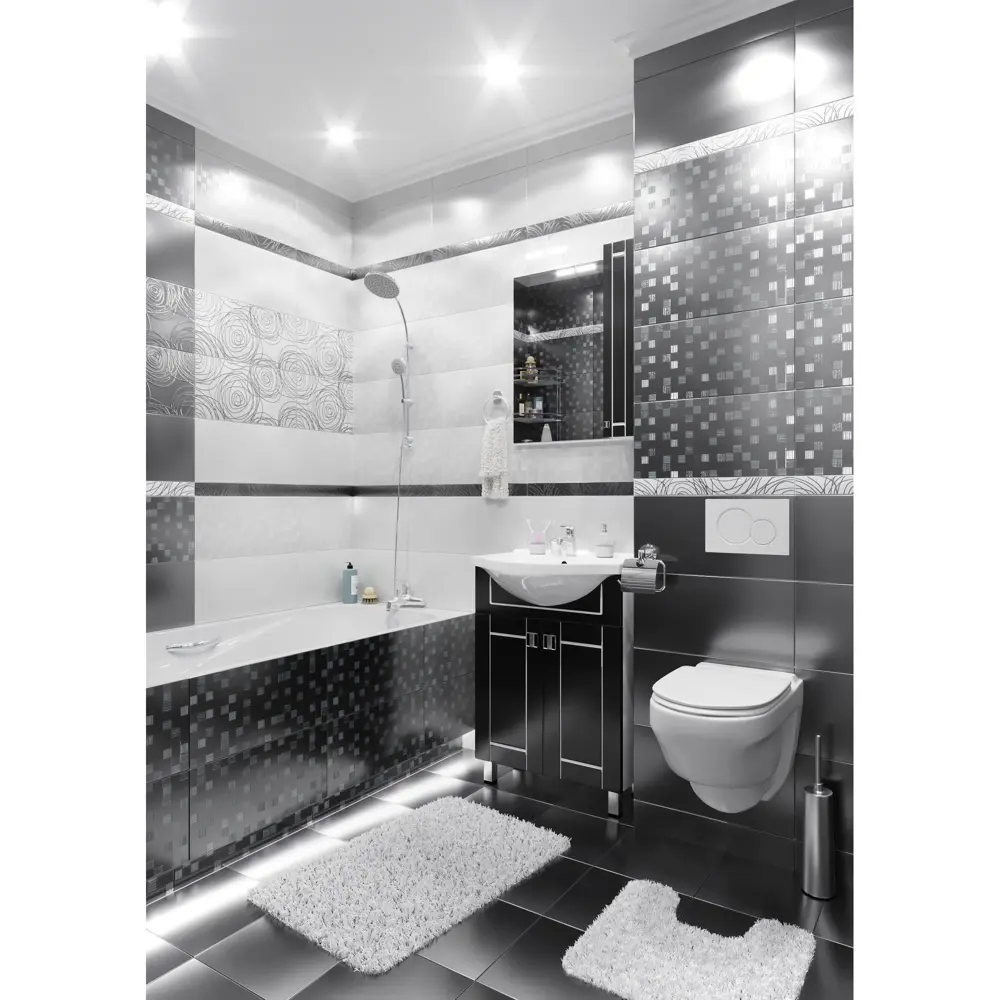 Плитка настенная «Ночь» 25x50 см 1.375 м2 цвет чёрный BELANI STLM-2008890 - Вид №3