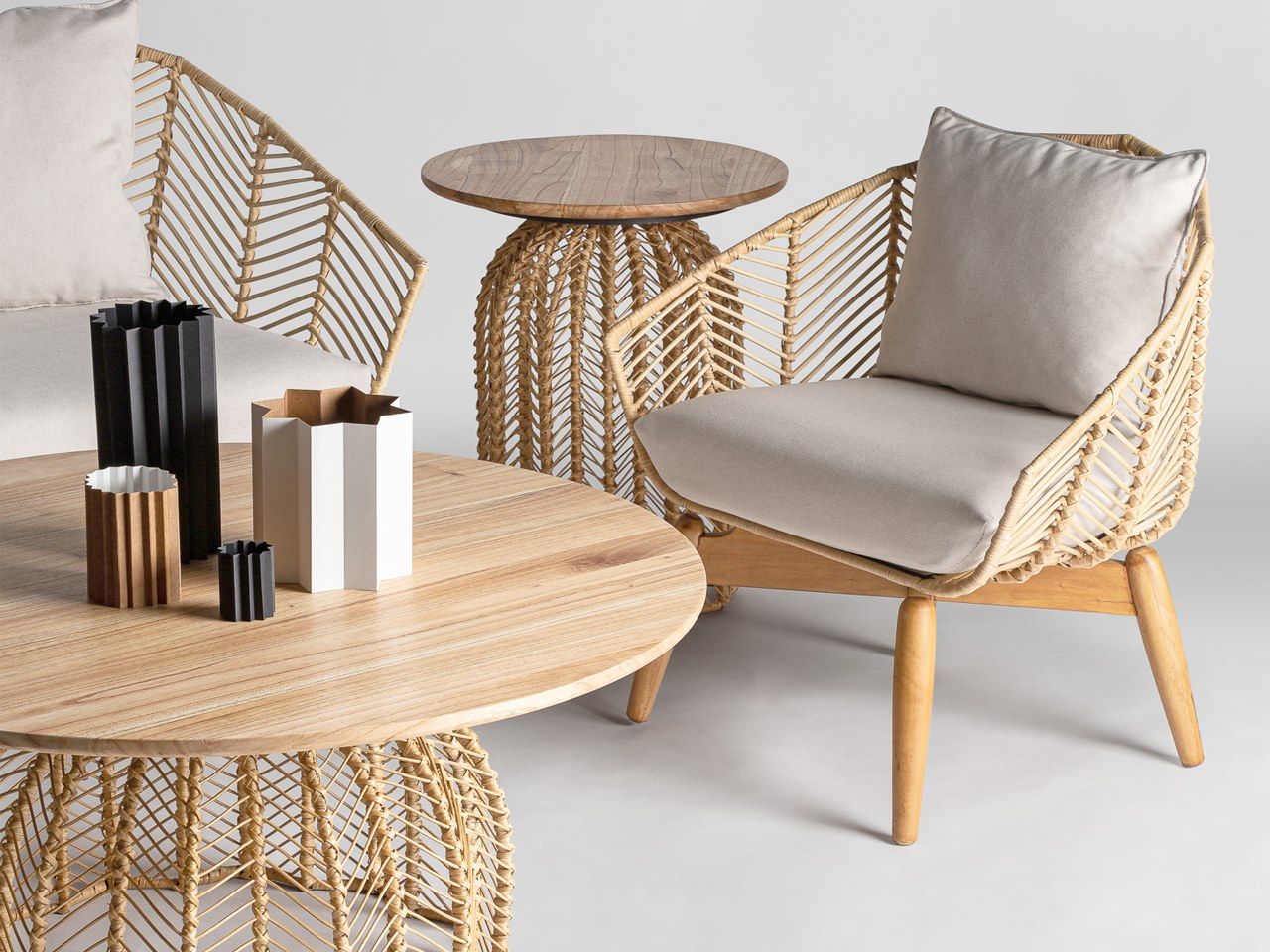 Кресло из ротанга и красного дерева Vical Home Plissé Rattan ARCH-00046944 - Вид №3