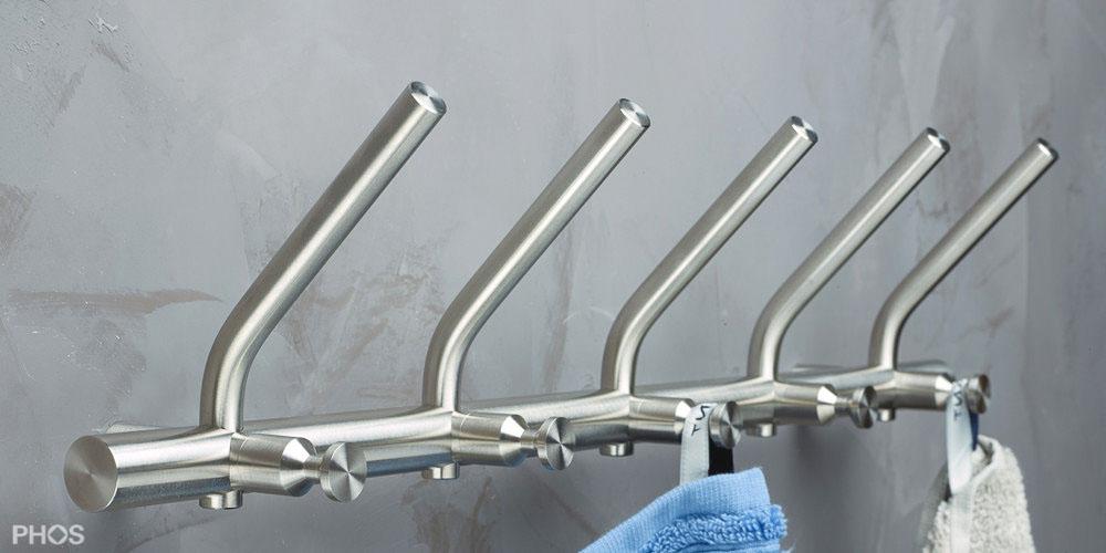 HLS5H-B Вешалка для полотенец с 5 крючками с канавками и 5 изогнутыми крючками для шляп PHOS  - Вид №2