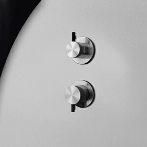 Смеситель для душа матовая сталь с черной ручкой Toki Radomonte TKI5SCIL22