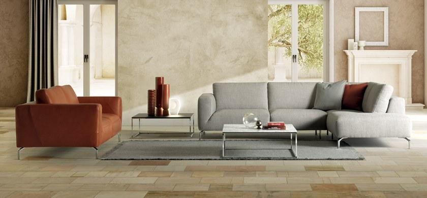 Natuzzi Кожаный диван с шезлонгом Golf sun-id-1513109 - Вид №1