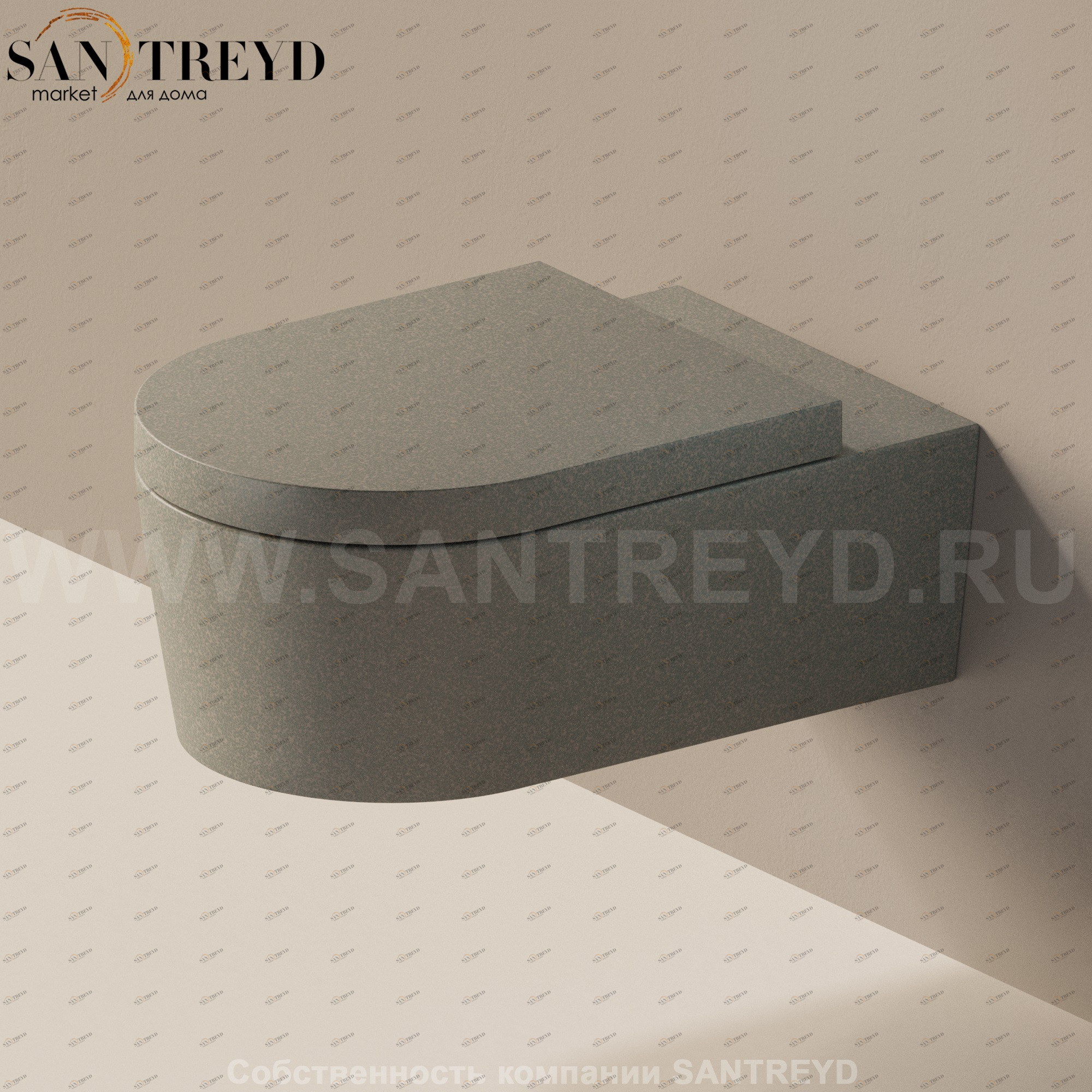 5051WCG7037 Подвесной унитаз настенный Серый Ceramica Flaminia Link Италия