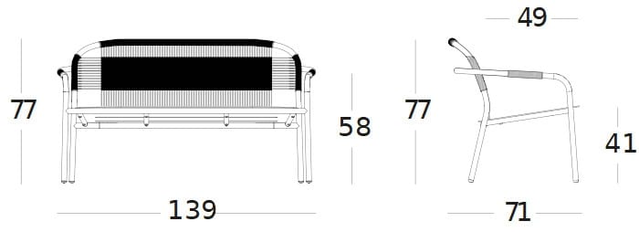 2-местный алюминиевый садовый диван с порошковым покрытием Vincent sheppard Cleo ARCH-00105022 - Вид №19