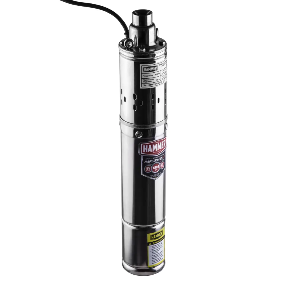 Насос садовый скважинный Hammer NAP500/95SP, кабель 10 м, 1800 л/час STLM-2204994