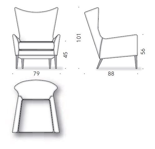 Кресло с подлокотниками DE PADOVA WINGBACK ARCH-00023213 - Вид №5