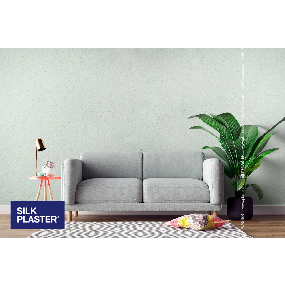 Жидкие обои Silk Plaster Absolute А103 0.87 кг цвет бело-зеленый STLM-2182114 - Вид №3