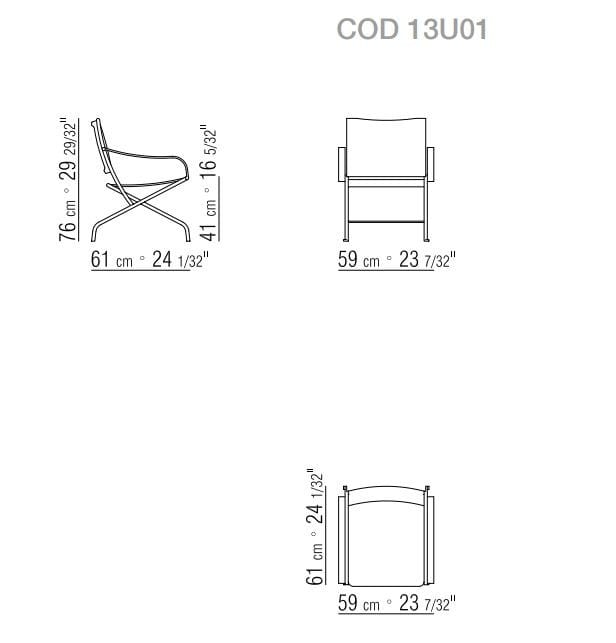 Кожаный складной стул с подлокотниками Flexform Carlotta ARCH-00056634 - Вид №4