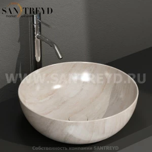 B6T45SB Накладная раковина на столешницу  круглая Ceramica Globo T-EDGE