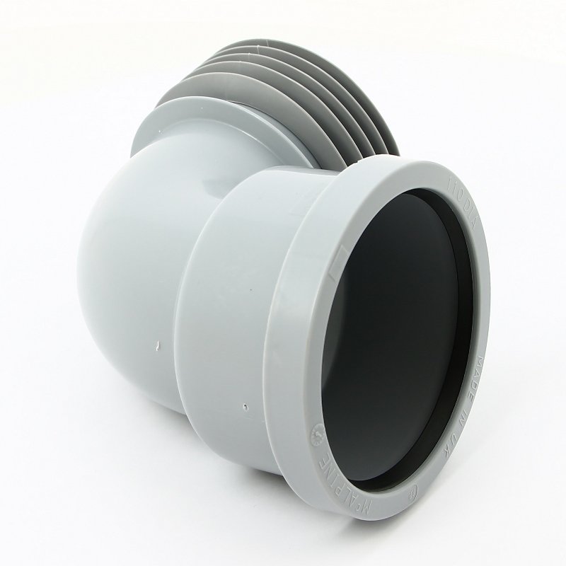 Отвод 110 мм McAlpine L175 мм на 90 с манжетой под раструб MRDC90GR - Вид №1