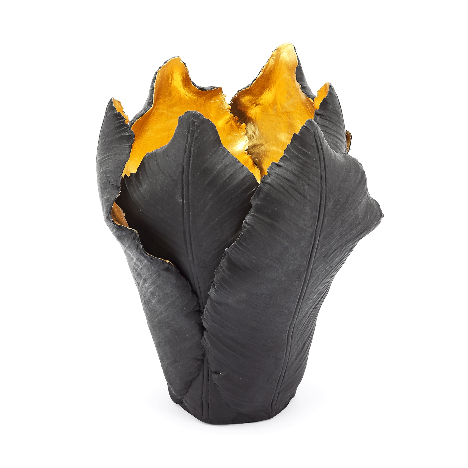 300054-93 ABHIKA ПОДСВЕЧНИК ТЮЛЬПАН BIG BLACK/GOLD  - Вид №1