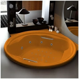 Ванна Gruppo treesse Ninfa V659N-O оранжевая с гидромассажем и аэромассажем круглая большая
