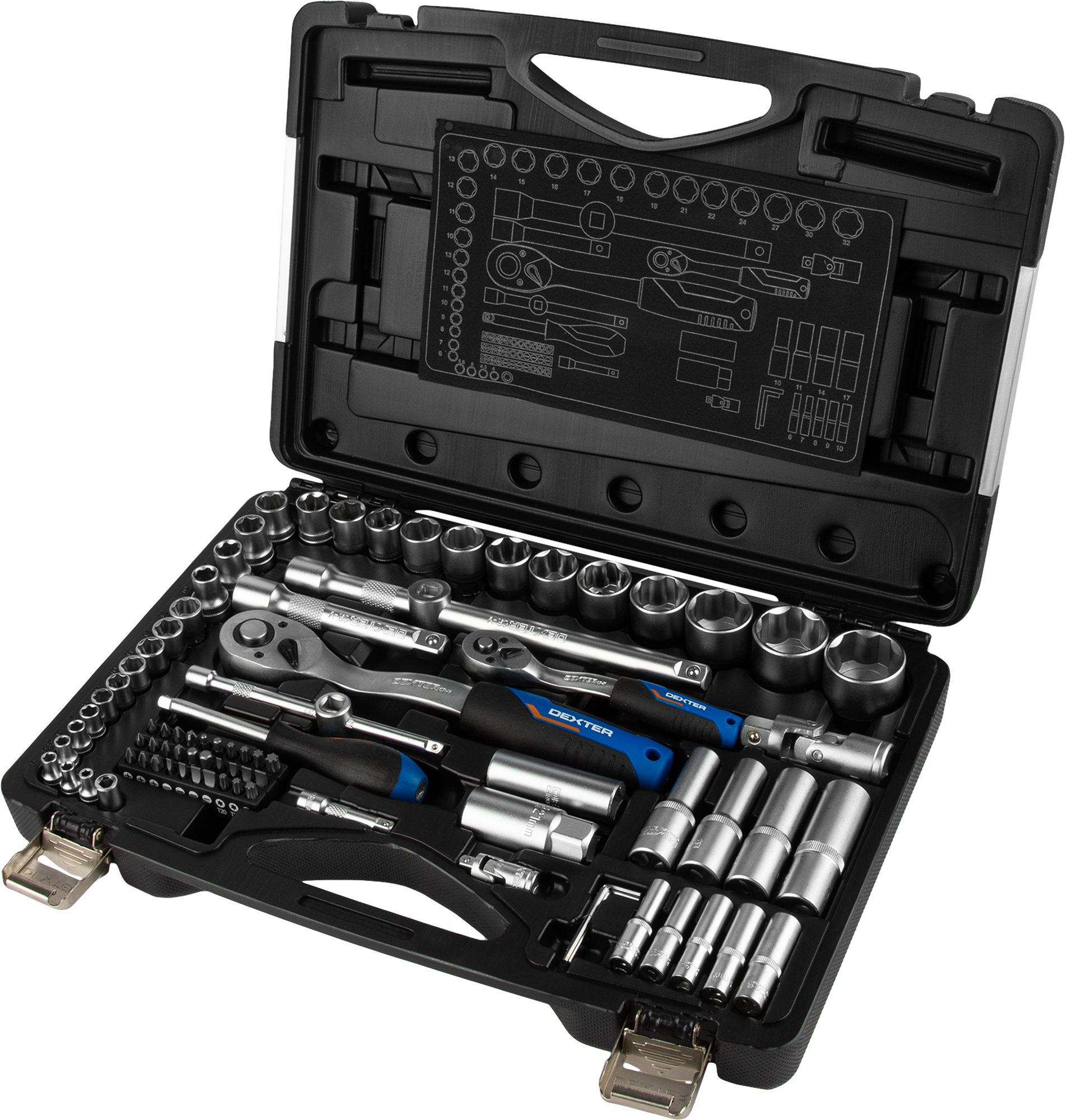 Набор инструментов Dexter 85 предметов для профессионального ремонта 82612584 STLM-0031658