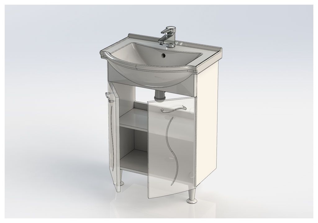 Тумба с раковиной Aquanet Моника 60 белый 0018676900183022 - Вид №7