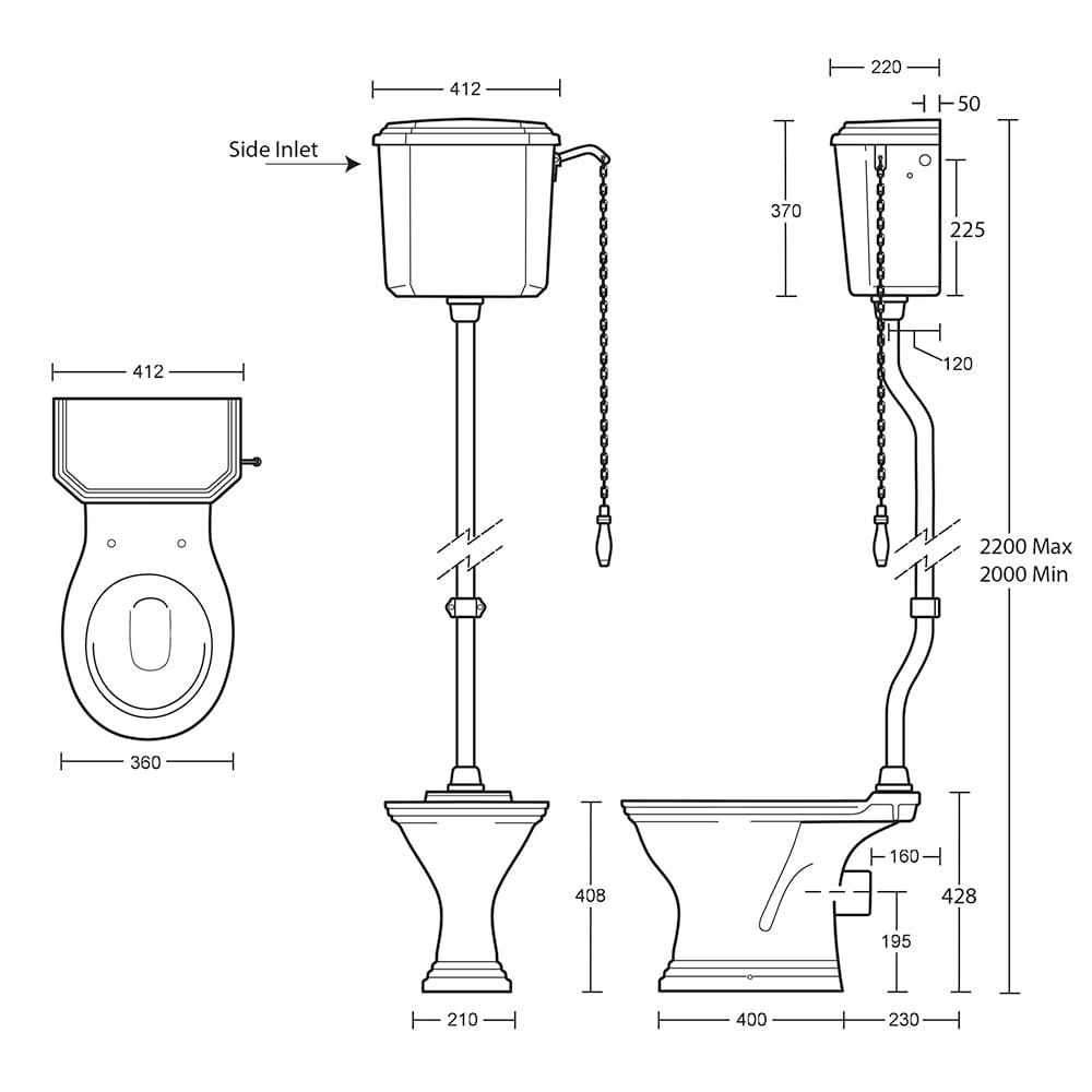 IMSR37 Цистерна высокого уровня и арматура Astoria Deco Astoria Deco Imperial  - Вид №2