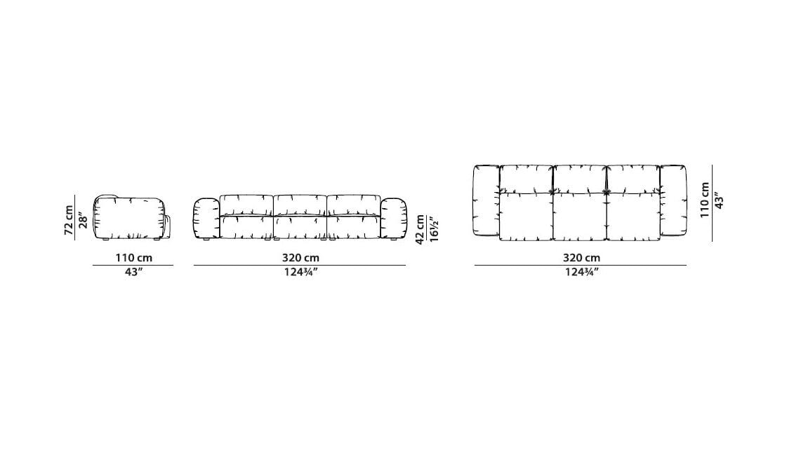 Кожаный линейный диван Baxter Чикаго ARCH-00026388 - Вид №6