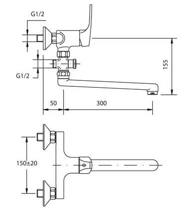 155-0038-10 Смеситель Mofem Rumba Santreyd - Вид №1