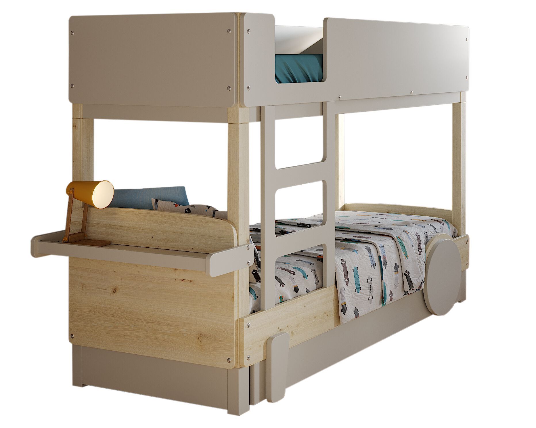 Деревянная двухъярусная кровать с выдвижной кроватью Mathy by Bols ARCH-00048116 - Вид №2
