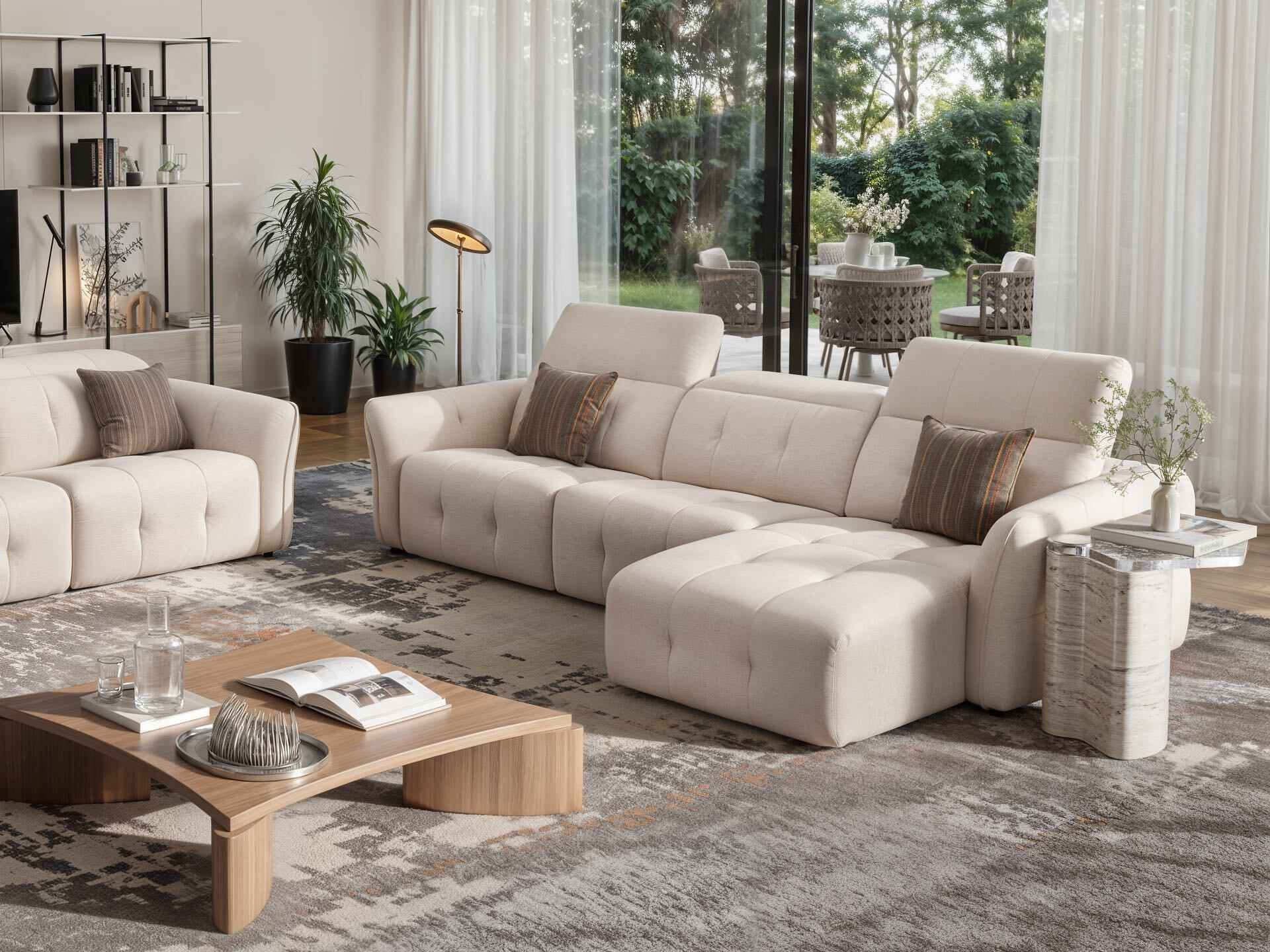 Тканевый диван с полуостровом Sofanella Maranello ARCH-00129817 - Вид №3