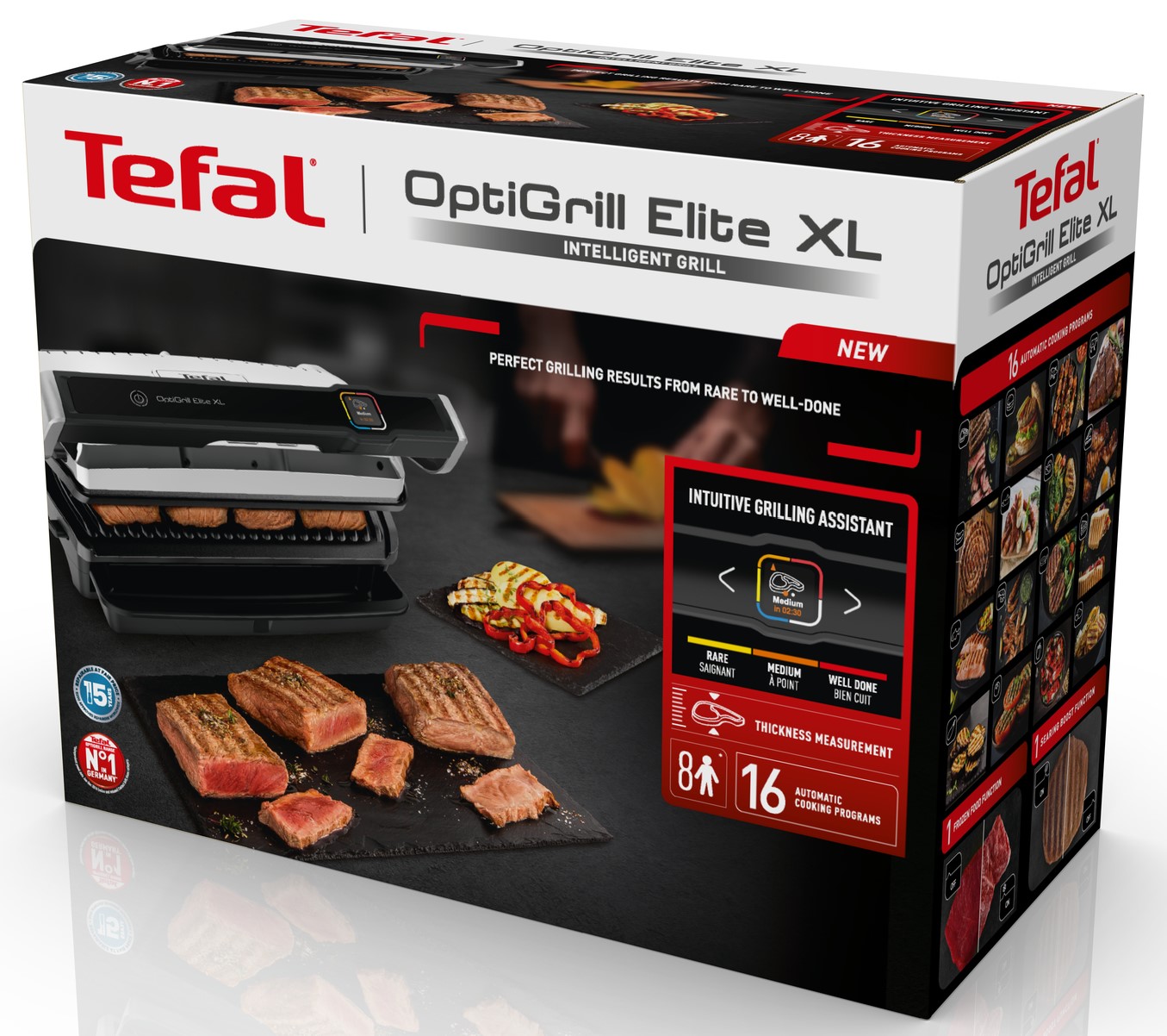 5631386 Гриль Tefal Optigrill Elite XL GC760D30 серый STDN-0022838 - Вид №4