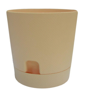 530-4 Горшок д/цветов с поддоном Waffle d=22 5.7 Л. бежевый Цветочная коллекция