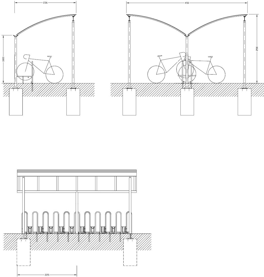 Euroform W Металлический навес для велосипедов и самокатов  700, 700d  - Вид №1
