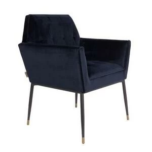Кресло Kate темно-синее высокое под бархат