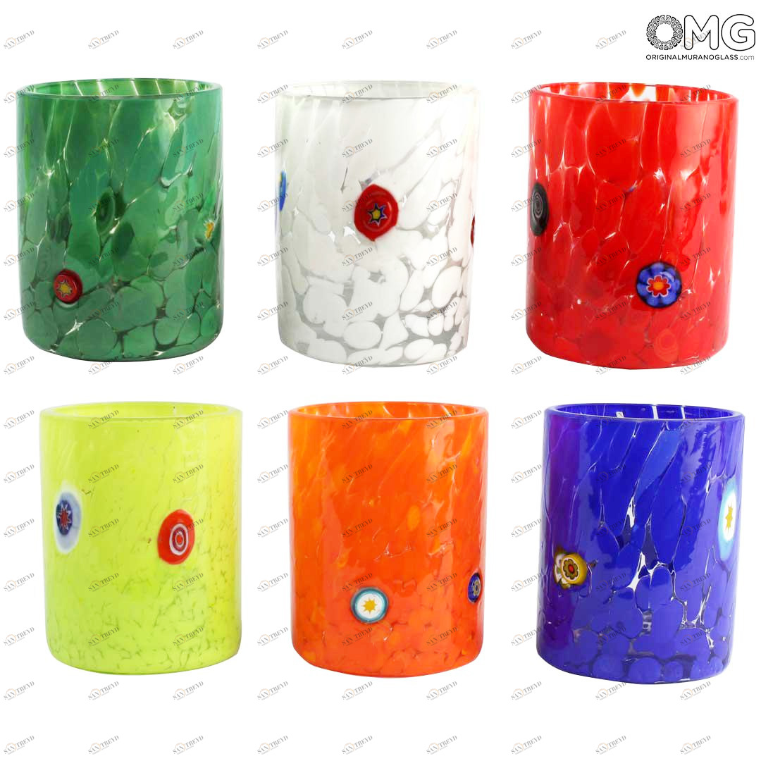4628 ORIGINALMURANOGLASS Набор из 6 рюмок - Весна - муранское стекло OMG 8 см 