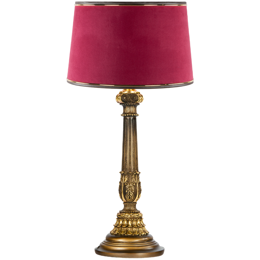 32022,34057 Настольная лампа Колонна Испанская Бронза Тюссо Амарант BOGACHO 4627138210994, 4627138151082