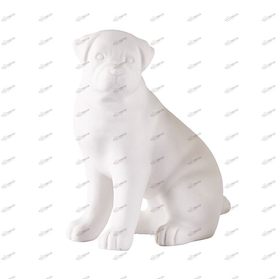 Фигурка декоративная из керамики Бульдог, белая KJ COLLECTION 152629DOG