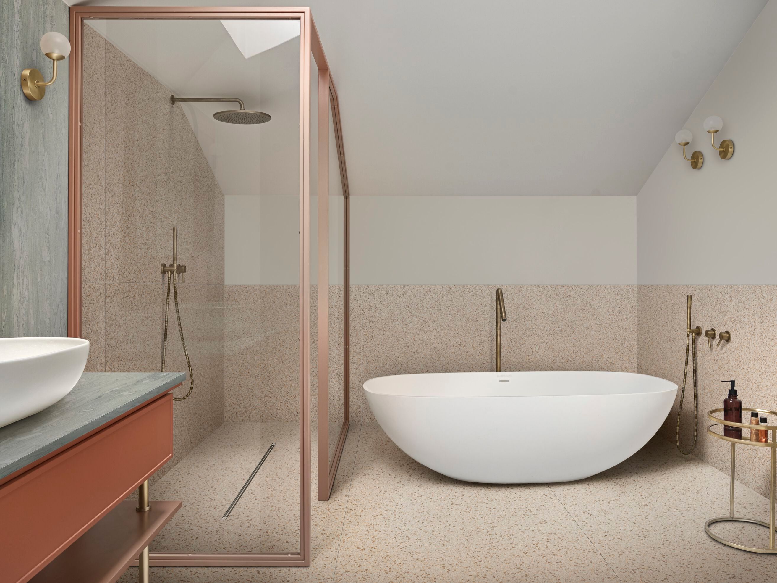 Настил / напольное покрытие из керамогранита с эффектом Венецианского терраццо MARAZZI фрагмент ARCH-00083988