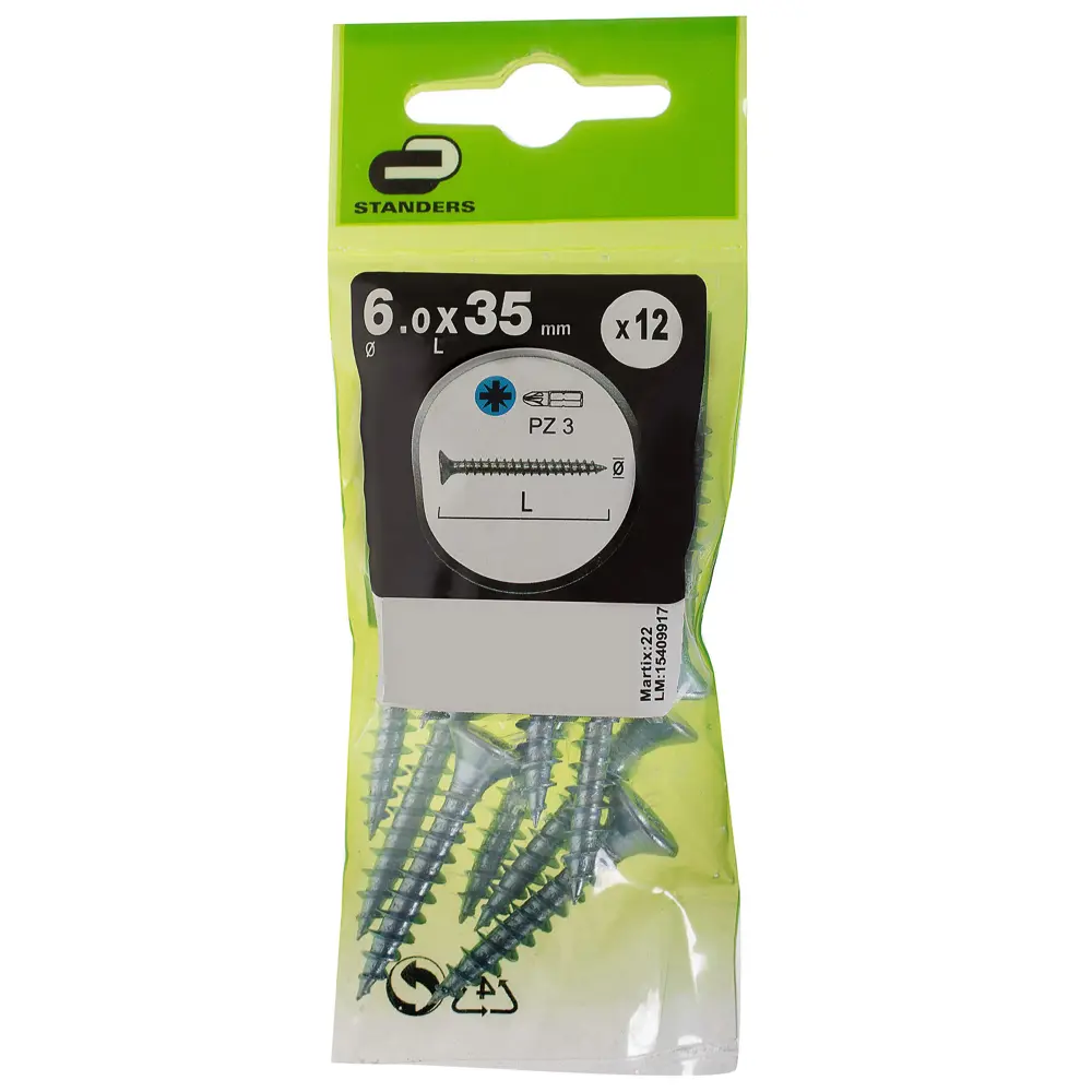 Саморезы универсальные Standers оцинкованные 6х35 мм, 12 шт STLM-2170026 - Вид №2
