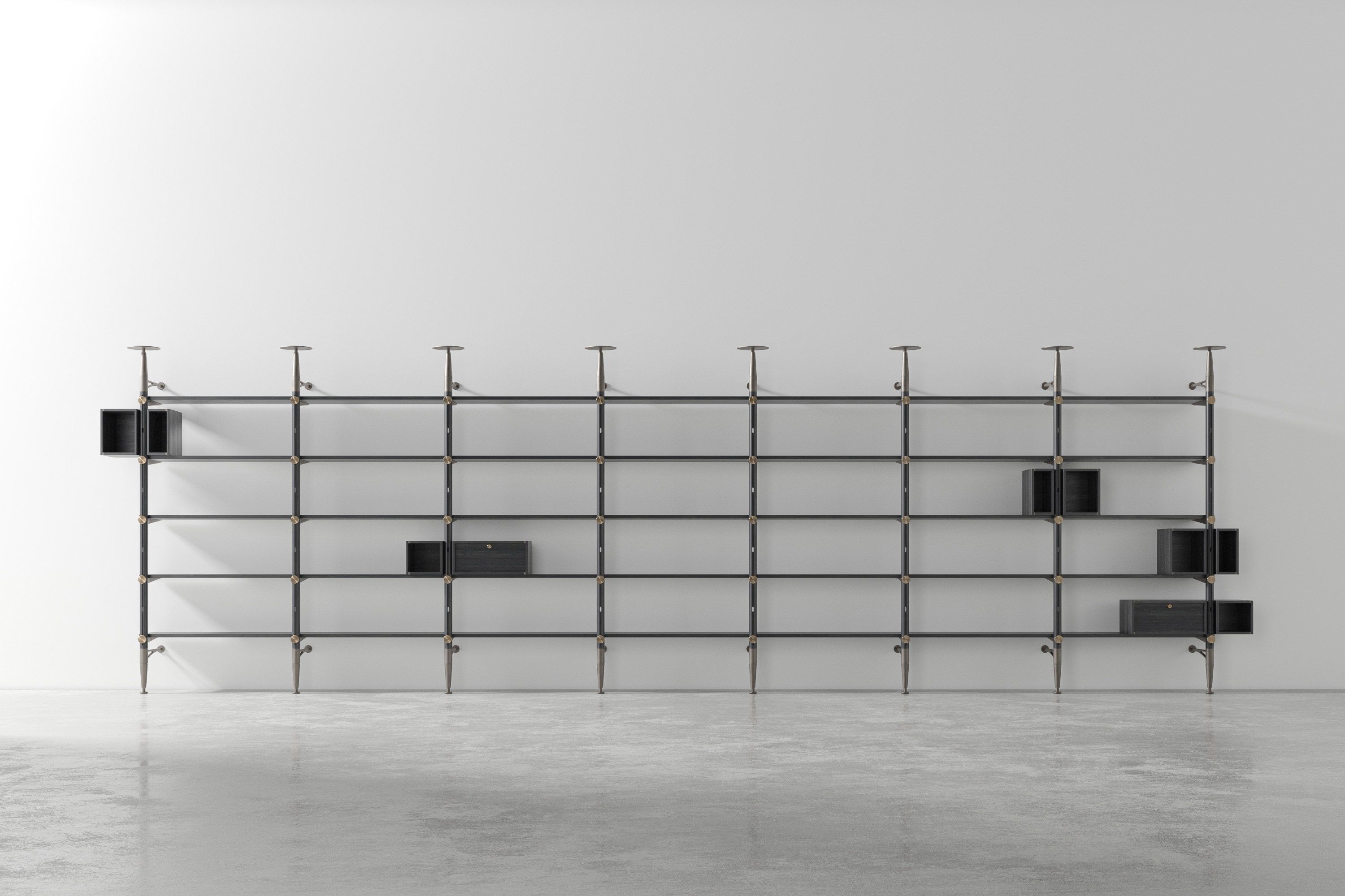 Секционная настенная Книжная полка из дуба с ящиками District Eight Inumbra ARCH-00151514 - Вид №14