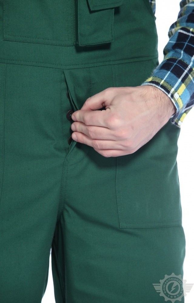 65608 Полукомбинезон "Эксперт-2" зеленый  Летняя спецодежда  размер 56-58/170-176  - Вид №7